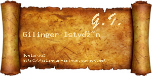 Gilinger István névjegykártya
